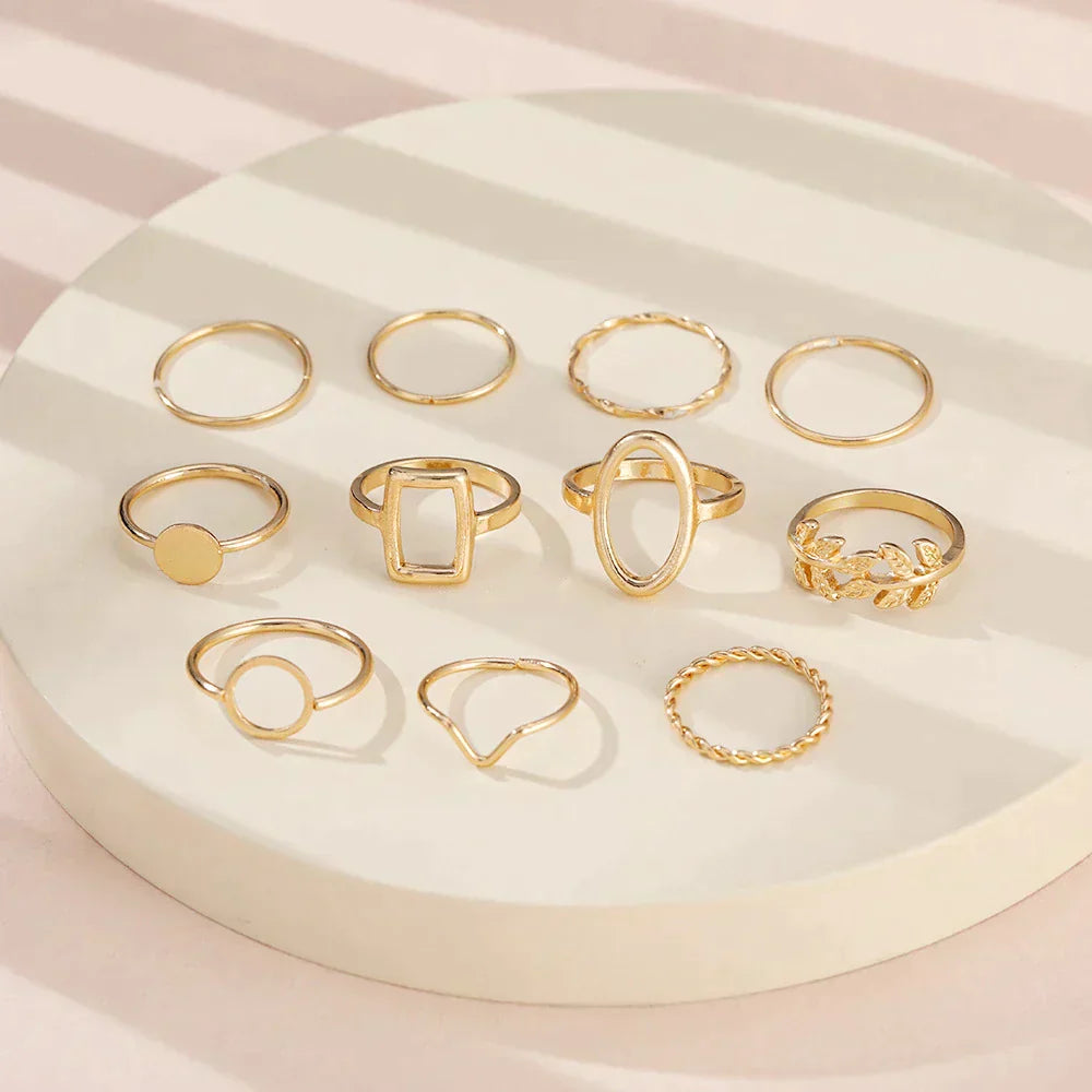 Pack of 11  Sleek Silver Rings
