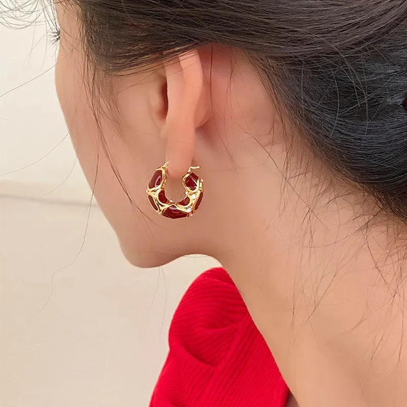 Light Modern Rhinestone Hoops