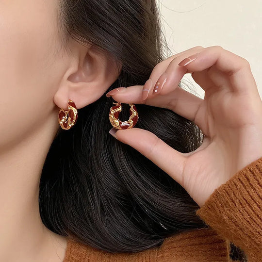 Light Modern Rhinestone Hoops