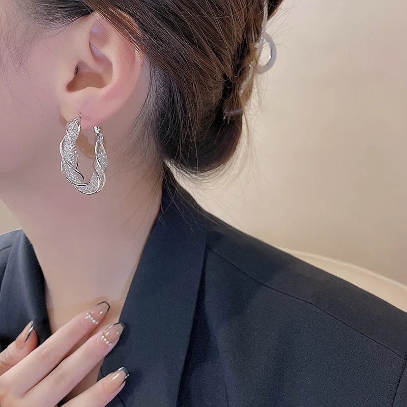Light Modern Rhinestone Hoops