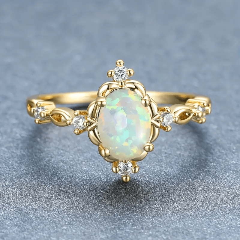 Elegant Gold-Plated Engagement Ring