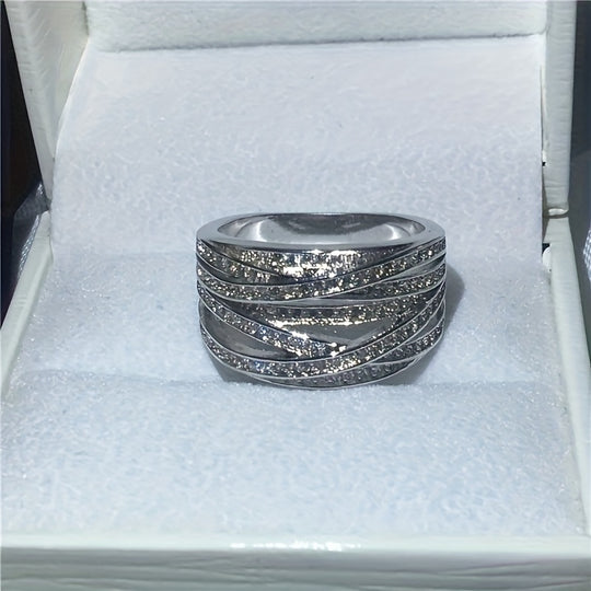 Elegant Multi-Layer Zirconia Fashion Ring