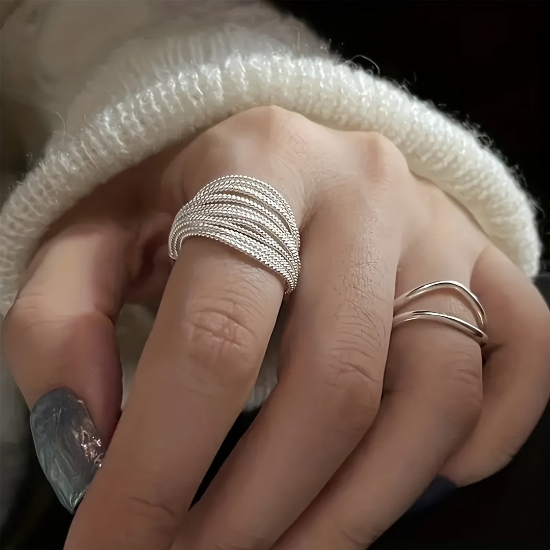 Chic Adjustable Multi-Band Open Ring