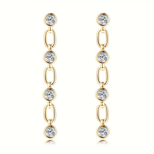 Elegant Moissanite Dangle Earrings