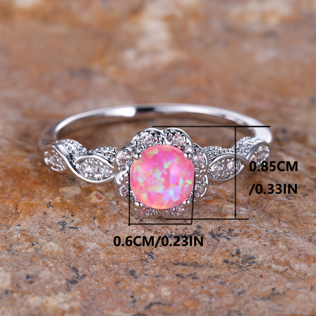Elegant Pink Opal Promise Ring