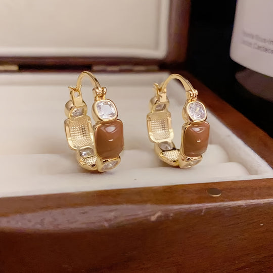 Fashionable Brown Retro Earrings