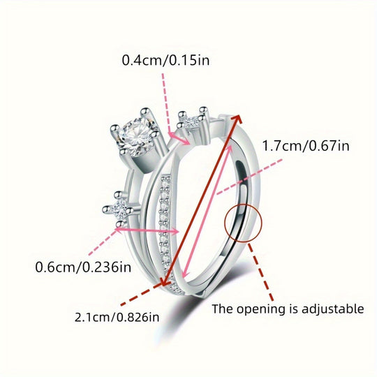 Stylish Adjustable Zirconia Ring