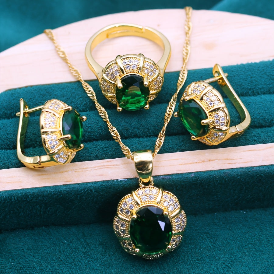 Elegant Multi-Color Cubic Zirconia Set
