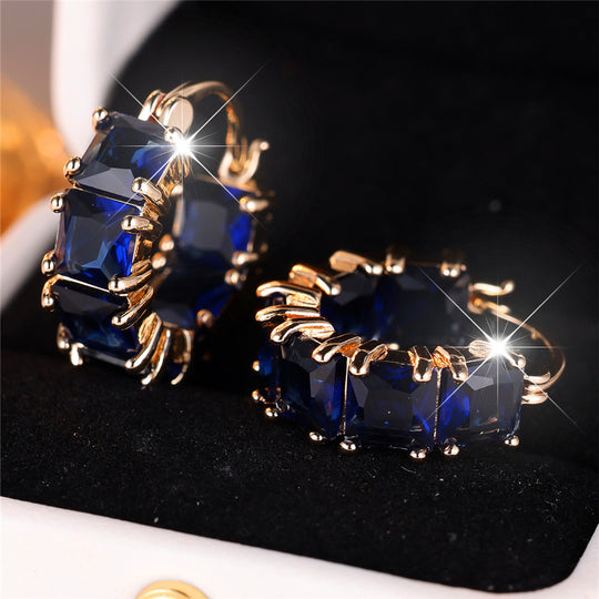 Stylish Zirconia Hoop Earrings