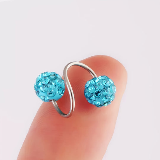 Sparkling Double Sphere Stud Earrings