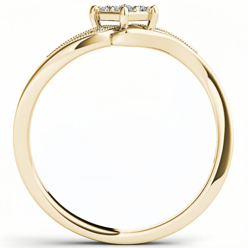Sparkling White Zirconia Gold-Plated Ring