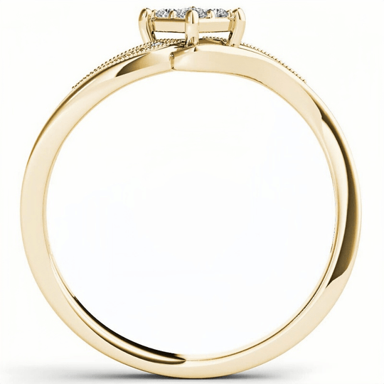 Sparkling White Zirconia Gold-Plated Ring