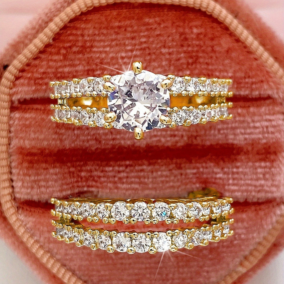 2-Piece Zirconia Engagement Ring