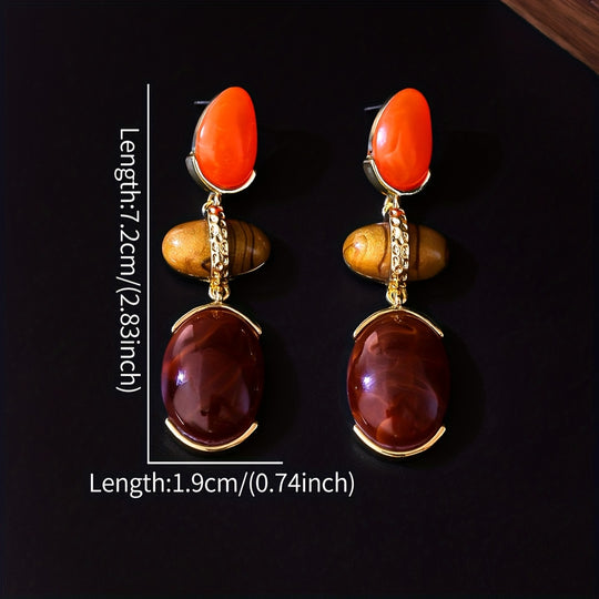 Retro Modern Oval Teardrop Earrings