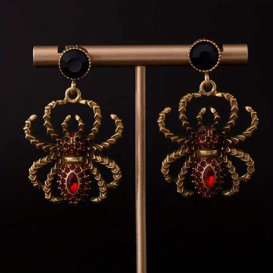 Elegant Spider Drop Earrings