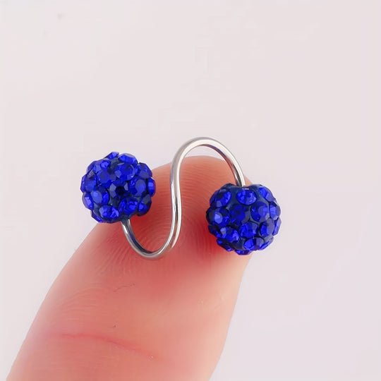 Sparkling Double Sphere Stud Earrings