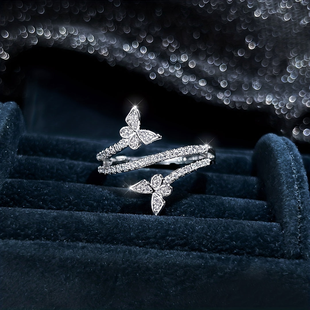 Simple Butterfly Zirconia Ring