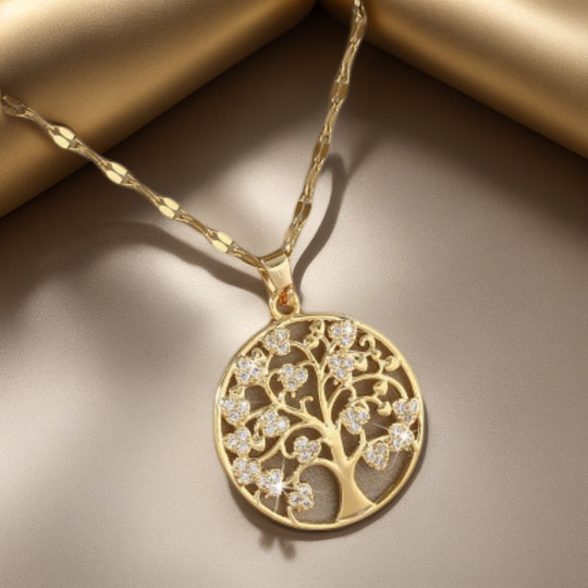 Tree of Life Zirconia Pendant Necklace