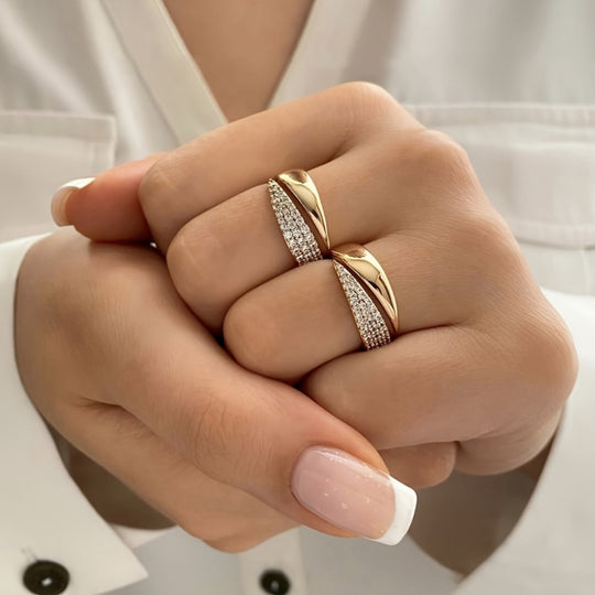 Fashionable Bohemian Zirconia Open Ring