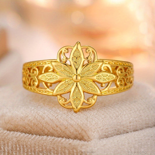Elegant Gold-Plated Floral Ring