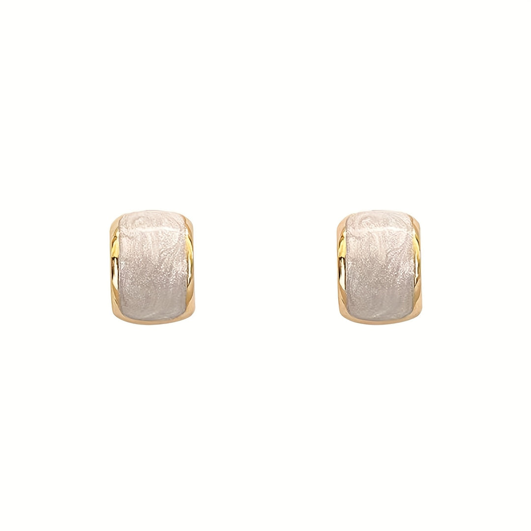 White Square French Style Earrings