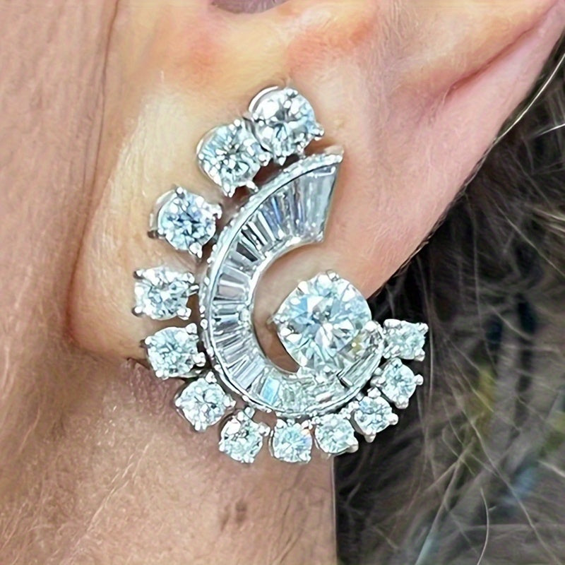 Chic Minimalist Spiral Zirconia Earrings