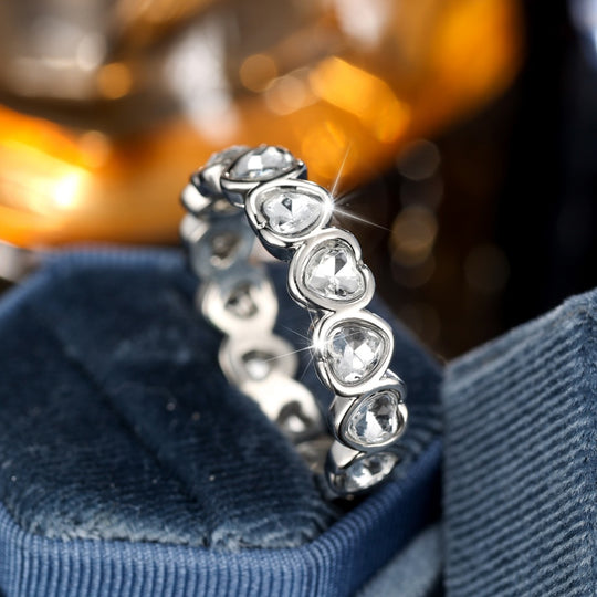 Heart-Shaped Silver Plated Copper Ring