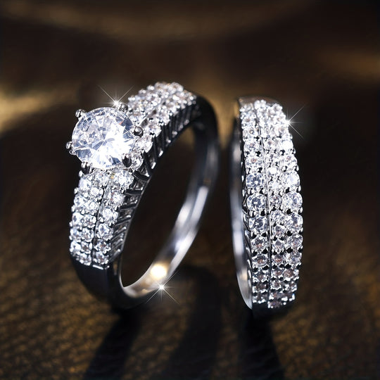 Minimalist White Zirconia Ring Set