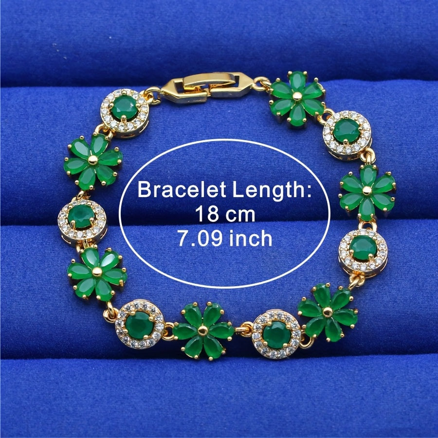 Elegant Flower Link Chain Bracelet