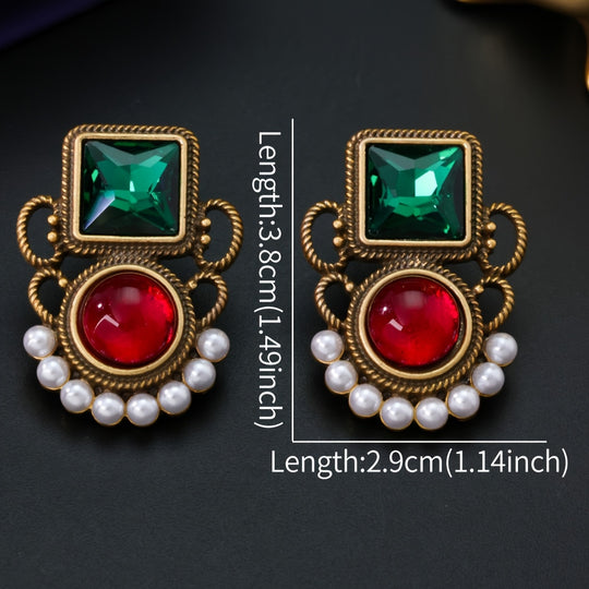 Colorful Rhinestone Earrings