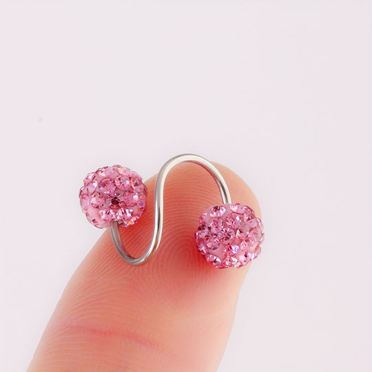 Sparkling Double Sphere Stud Earrings