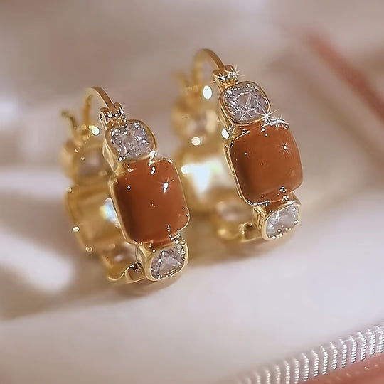 Fashionable Brown Retro Earrings