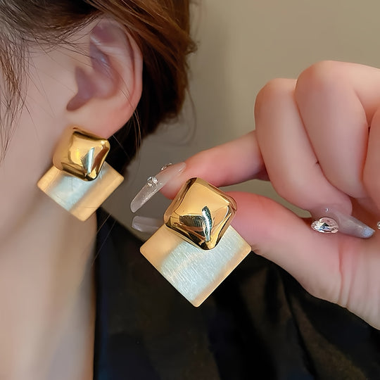Modern Geometric Square Earrings