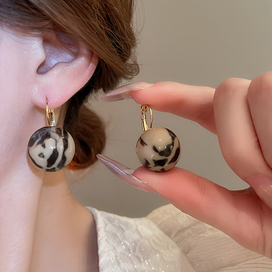 Round Resin Dangle Earrings