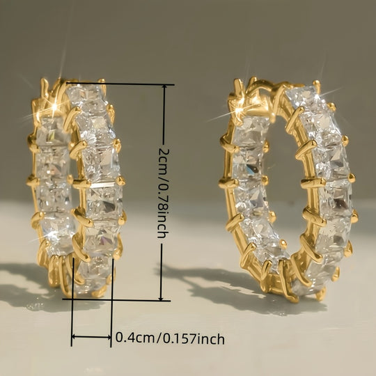Elegant Women’s Zirconia Hoop Earrings