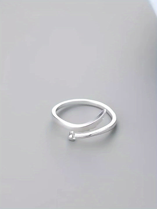 Simple Heart & Wing Open Ring