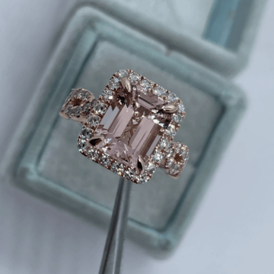Romantic Pink Princess Cut Ring