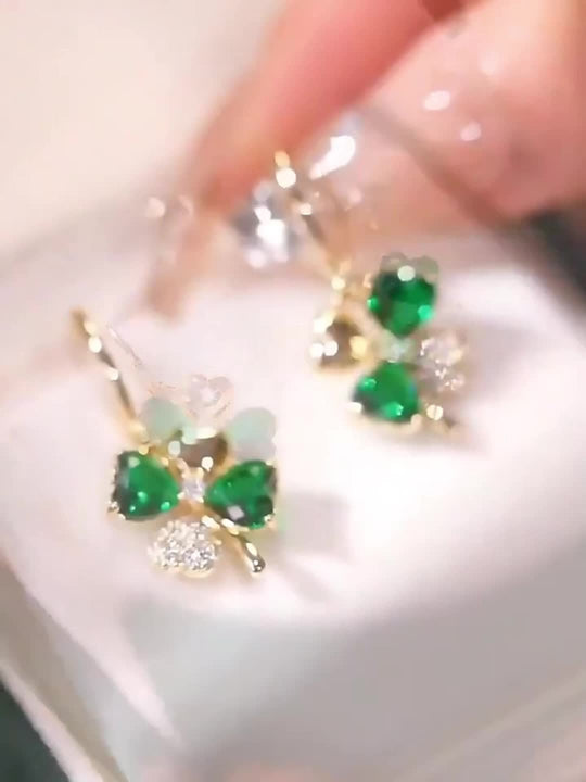Elegant Four-Leaf Clover Earrings