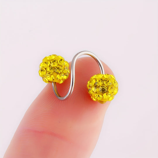 Sparkling Double Sphere Stud Earrings