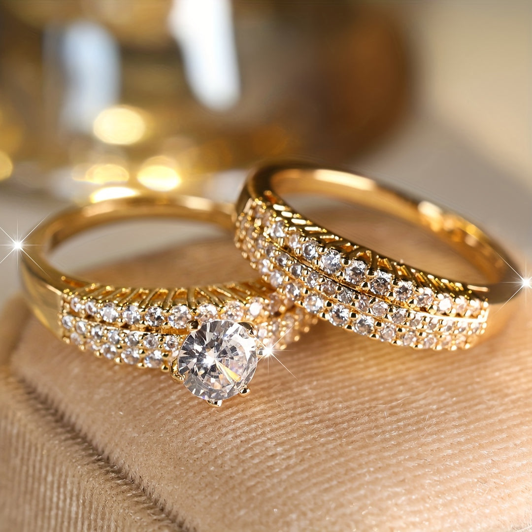 Minimalist White Zirconia Ring Set