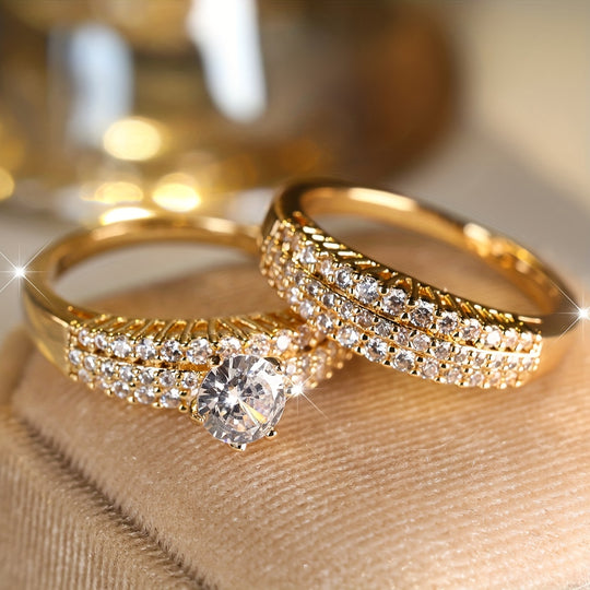 Minimalist White Zirconia Ring Set
