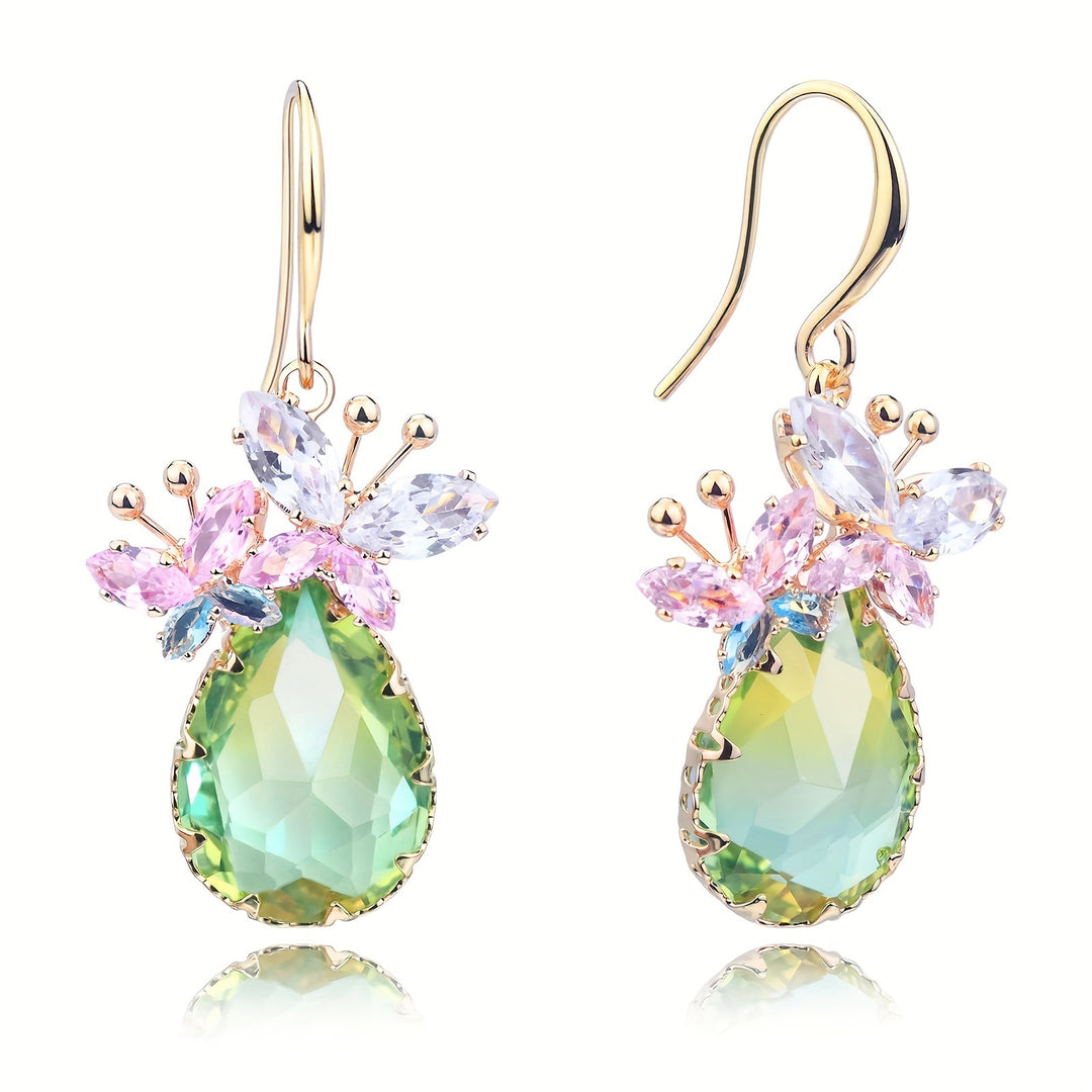 Elegant Flower Drop Dangle Earrings