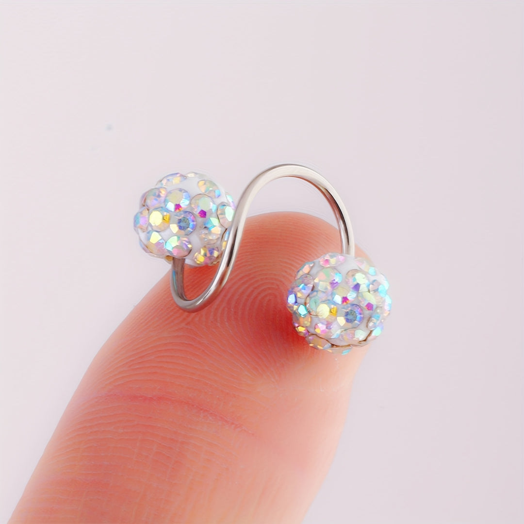 Sparkling Double Sphere Stud Earrings
