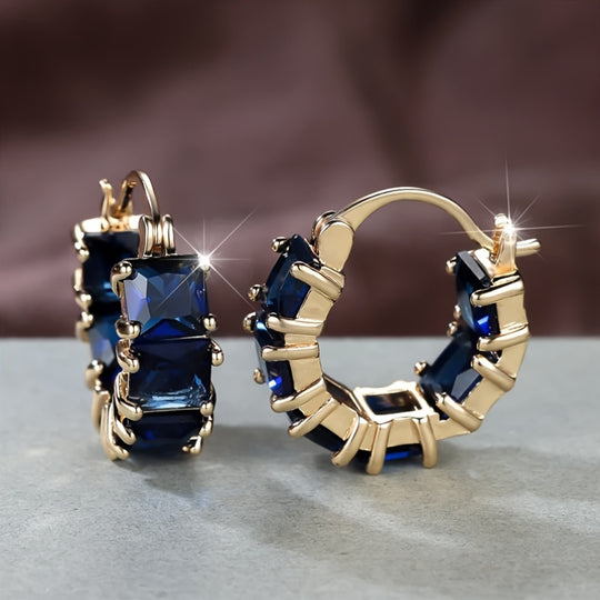 Stylish Zirconia Hoop Earrings