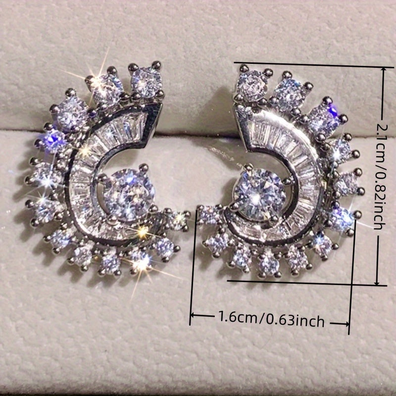 Chic Minimalist Spiral Zirconia Earrings
