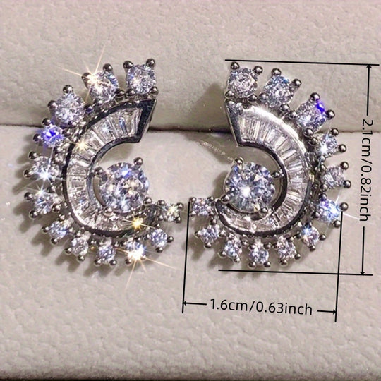 Chic Minimalist Spiral Zirconia Earrings