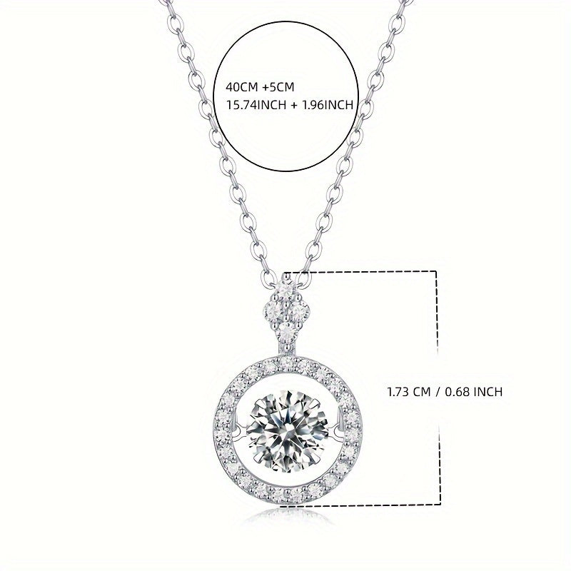 Moissanite Pendant Silver Necklace