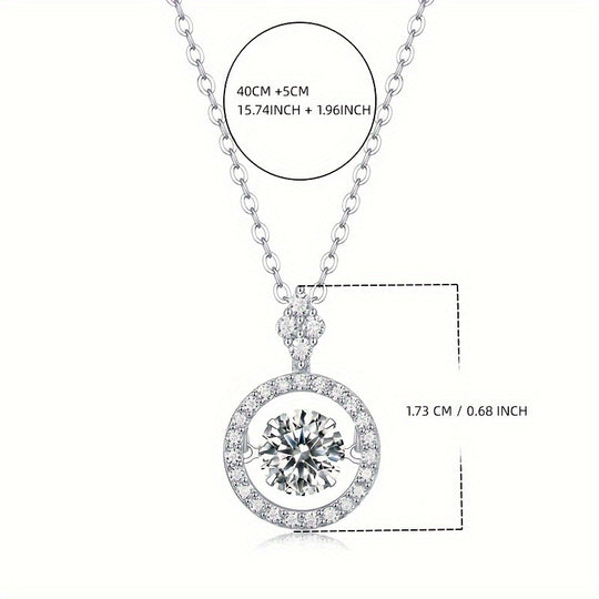 Moissanite Pendant Silver Necklace