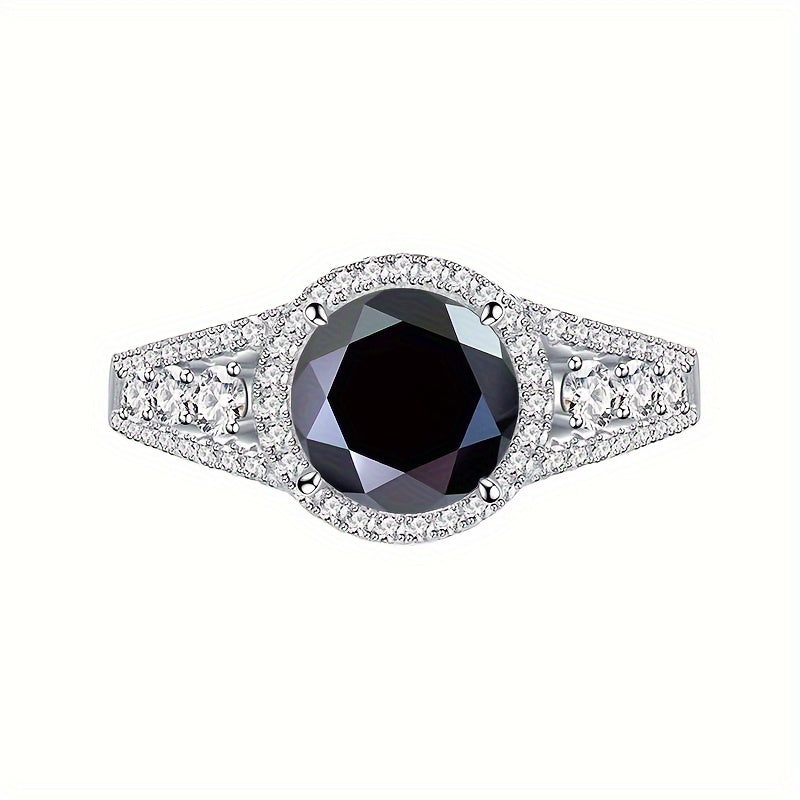 Sleek Blue Moissanite Ring