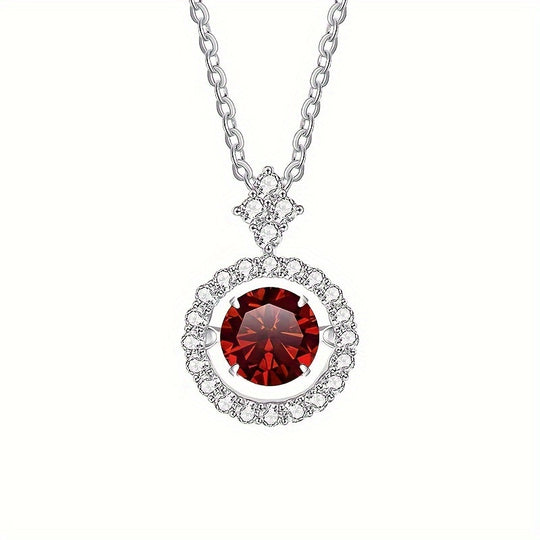 Moissanite Pendant Silver Necklace